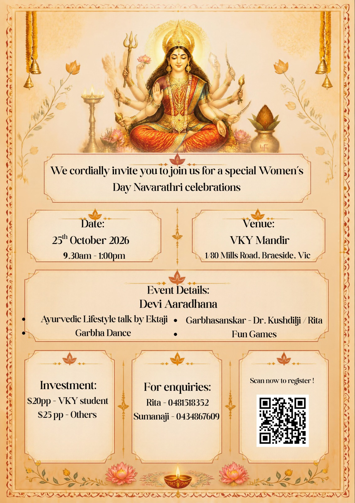 Special Women's Day Navarathri celebrations 25th Oct 26